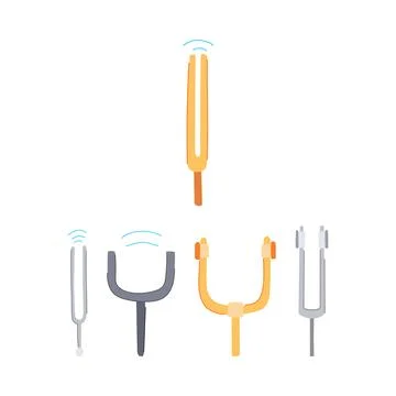 Tuning forks creating sound waves for pitch accuracy Stock Illustration