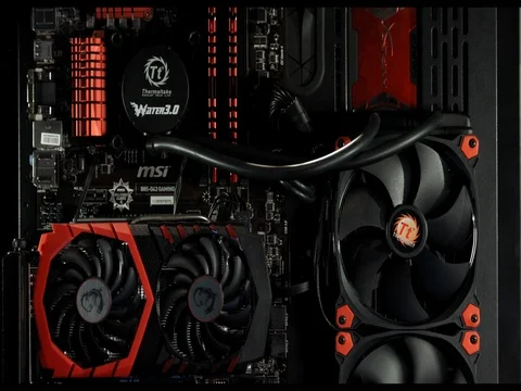 Tuning Gaming Computer Hardware Macro Stock Footage 80475740