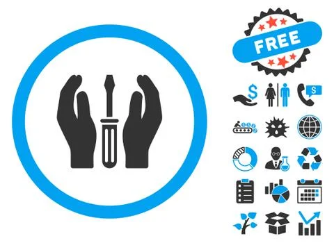 Tuning Hands Flat Vector Icon with Bonus イラスト素材