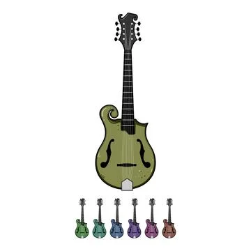 Tuning mandolin cartoon vector graphic Illustrazione stock