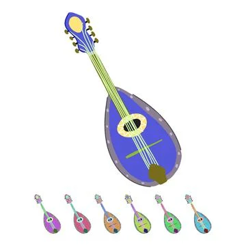 Tuning mandolin vector cartoon graphic Illustrazione stock