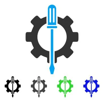 Tuning Options Gear Flat Icon Stock Illustration
