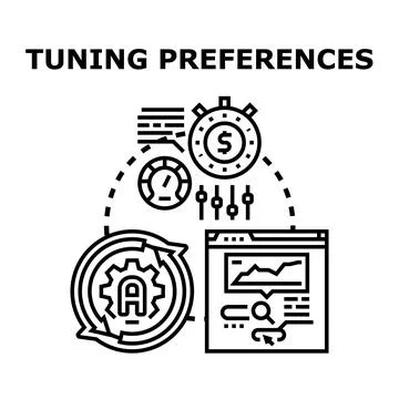 Tuning preferences in business optimization and data analysis Stock Illustration