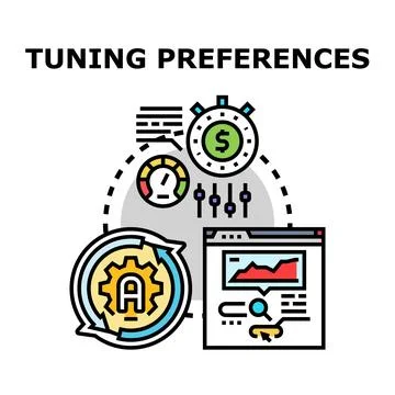 Tuning preferences in business optimization and data analysis Stock Illustration