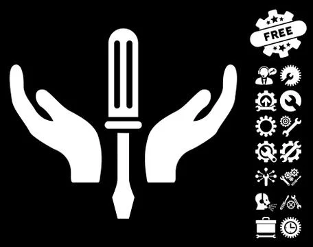 Tuning Screwdriver Maintenance Vector Icon with Tools Bonus イラスト素材