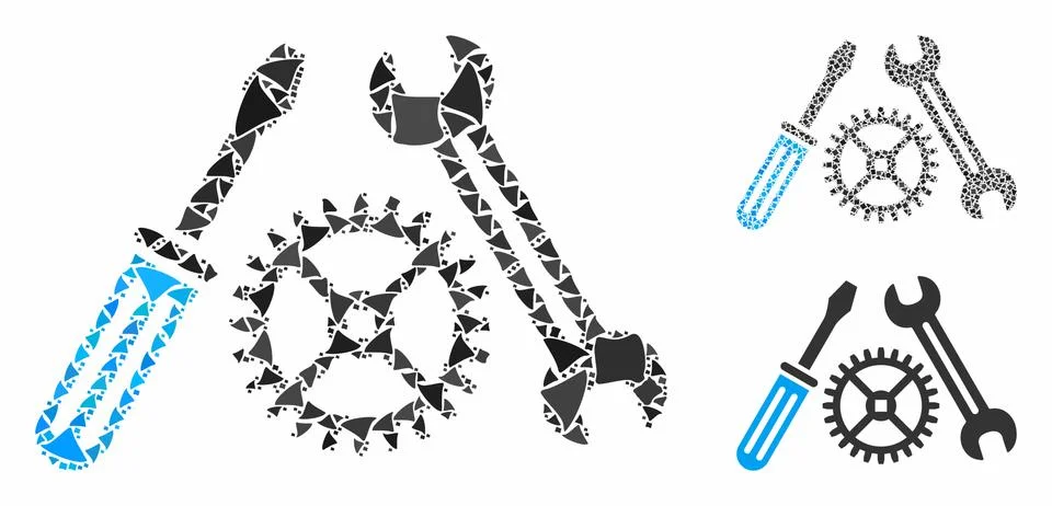 Tuning service Composition Icon of Bumpy Elements Stock Illustration