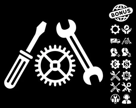 Tuning Service Vector Icon With Tools Bonus Stock Illustration