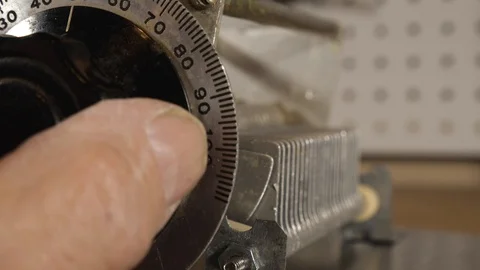 Tuning a vintage electronic device Stock Footage 121539165