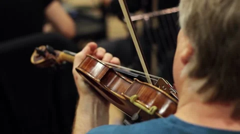 Tuning Violin - Close Up, HD Stock Footage 42123313