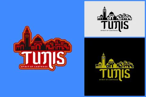 Tunis cityscape vector design Stock Illustration