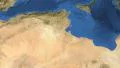 Tunisia. 3d earth in space - zoom in on Tunisia contoured 4k 4k or 4k+ Resolution