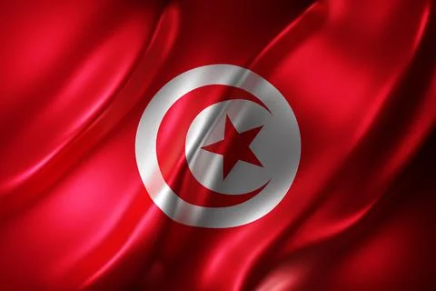 Tunisia 3d flag Stock Illustration