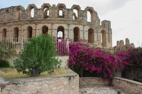 Tunisia Amphitheatre of El Jem Stock Photos