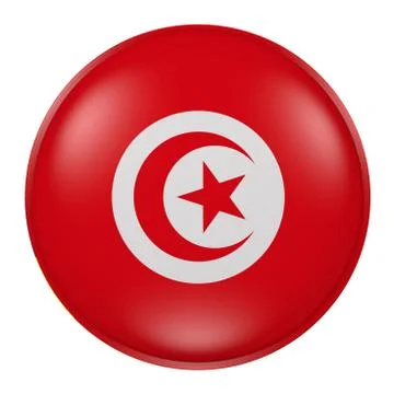 Tunisia button on white background Stock Illustration