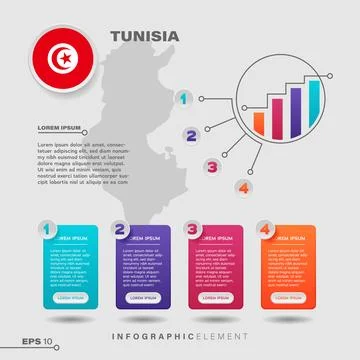 Tunisia Chart Infographic Element Stock Illustration