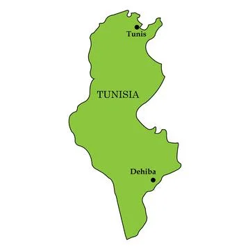 Tunisia country map Stock Illustration