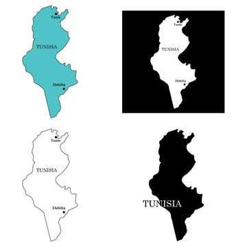 Tunisia country map Stock Illustration