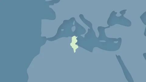 Tunisia Emerging from World Map Animation North Africa Geography 動画素材 340557518
