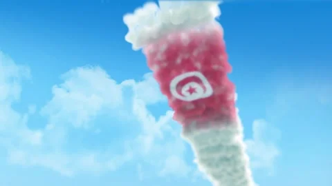 Tunisia Flag 3D Render Animation Created with Colored Smoke Trails by Aircra 스톡 동영상 332312876