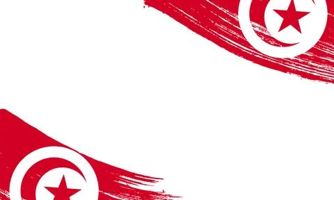 Tunisia Flag with Brush Stroke Effect, Grunge brush stroke. Watercolor pain.. Illustrazione stock