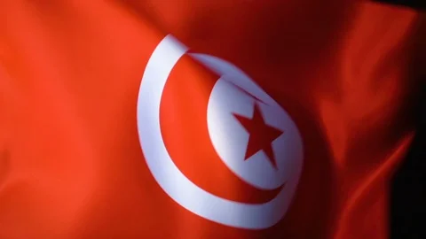 Tunisia Flag Flapping Stock Footage 118966004