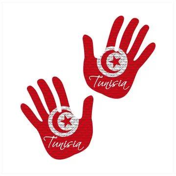 Tunisia flag hand vector Stock Illustration
