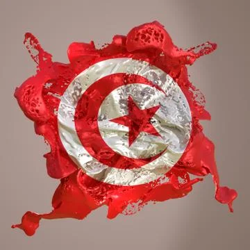 Tunisia flag liquid Stock Illustration