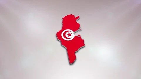 Tunisia Flag on Map Stock Footage 277948514