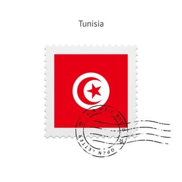 Tunisia Flag Postage Stamp. Illustration