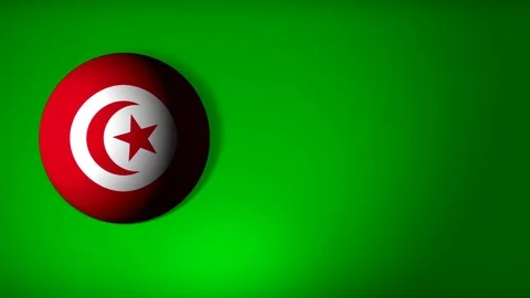 Tunisia flag in the shape of a ball to roll Video stock 80891528