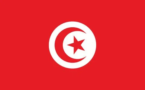 Tunisia flag vector graphic. Rectangle Tunisian flag illustration. Tunisia co 스톡 일러스트