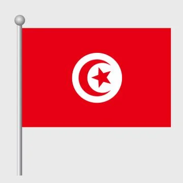 Tunisia flag vector template background realistic copy Illustrazione stock