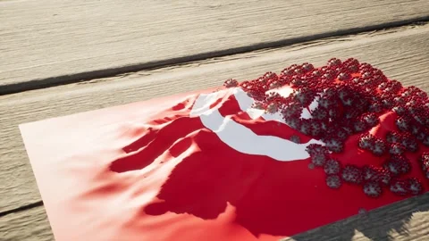Tunisia Flag - Virus Growth Stock Footage 320288766