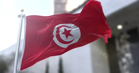 Tunisia-flag-waving-seamless-loop-4k-60fps Stock Footage 331871961