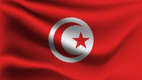 Tunisia flag waving in the wind Stock Illustration