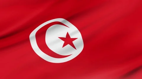 Tunisia flag waving in wind video footage Stock Footage 120301835