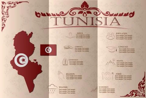 Tunisia infographics, statistical data, sights. Vector illustration Stock Illustration