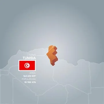 Tunisia information map. Stock Illustration