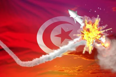 Tunisia intercepted ballistic warhead Stock Illustration