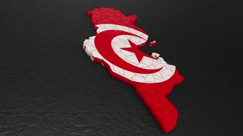 Tunisia map 3d. 3d map of Tunisia. Stock Footage 275961789