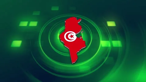 Tunisia Map and Flag Background Video stock 344030288