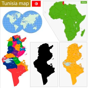 Tunisia map Stock Illustration