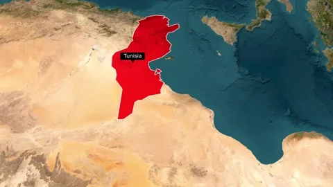 Tunisia Map New Style Stock Footage 294129856