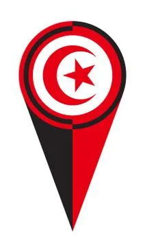 Tunisia Map Pointer Location Flag Stock Illustration