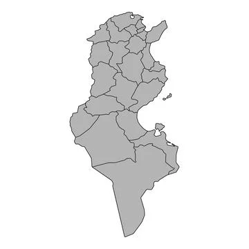 Tunisia map symbol shape, travel web flat concept icon vector illustration Stock Illustration