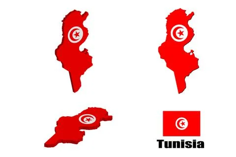 Tunisia map on white background. vector illustration. Illustrazione stock