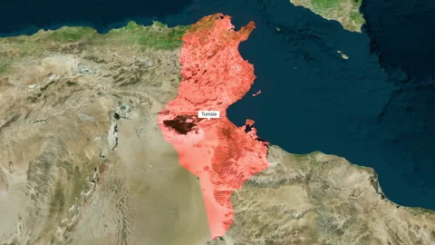 Tunisia Map Zoom Stockbeeldmateriaal 158856787
