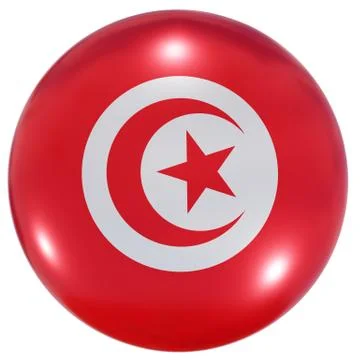 Tunisia national flag button Illustrazione stock
