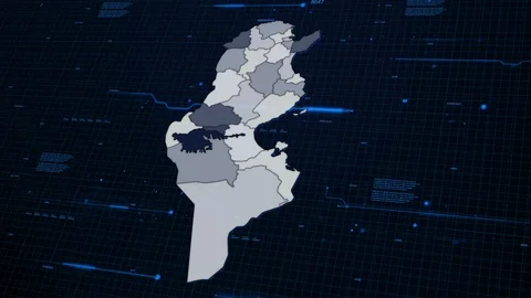 Tunisia network map Stock Footage 87977799