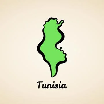 Tunisia - Outline Map Stock Illustration